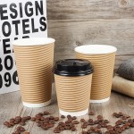 Fabricant vente en gros tasses jetables sur mesure tasses ondulées épaisses sur mesure tasses jetables sur mesure logo imprimé