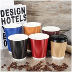 Fabricant vente en gros tasses jetables sur mesure tasses ondulées épaisses sur mesure tasses jetables sur mesure logo imprimé
