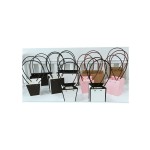 Sacs de fleurs en papier kraft, paniers de fleurs trapézoïdaux étanches, sacs - cadeaux portatifs fleurs