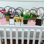 Sacs de fleurs en papier kraft, paniers de fleurs trapézoïdaux étanches, sacs - cadeaux portatifs fleurs