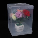 Emballage Floral, Boîte cadeau rectangulaire pliante, boîte florale portative, boîte florale transparente