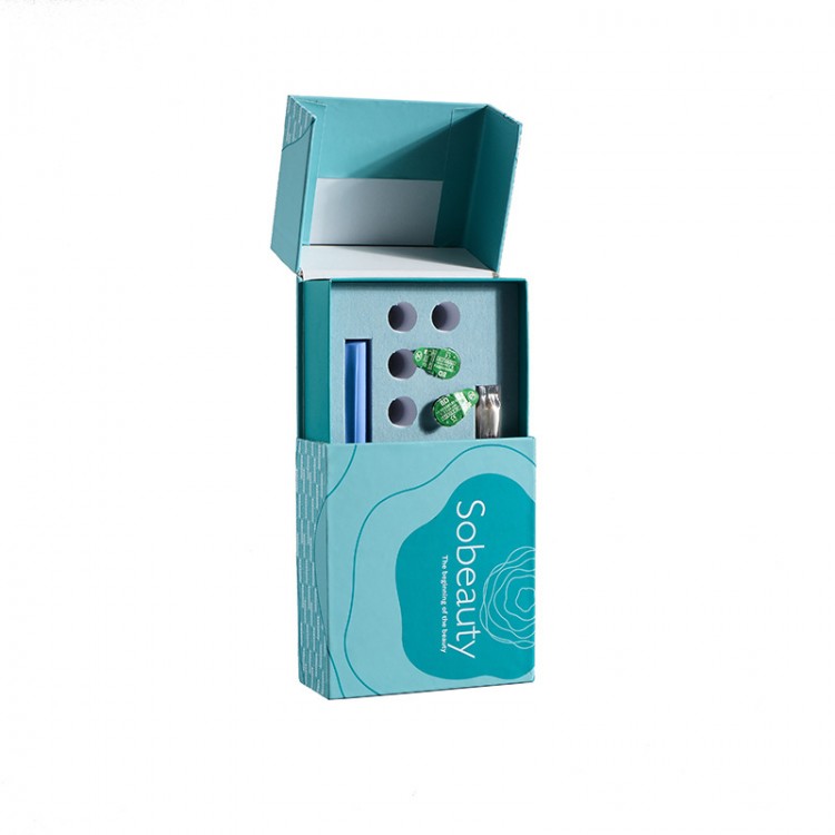 Fabrication professionnel, boîte cadeau personnalisé de forme spéciale, boîte d'emballage cosmétique, boîte de jeu de poudre lyophilisée