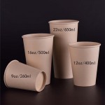 Dongguan jetable Bamboo Pulp Paper Cup customized Bamboo fibre raw Paper Wood color thicking Coffee Cup customized Printing logo