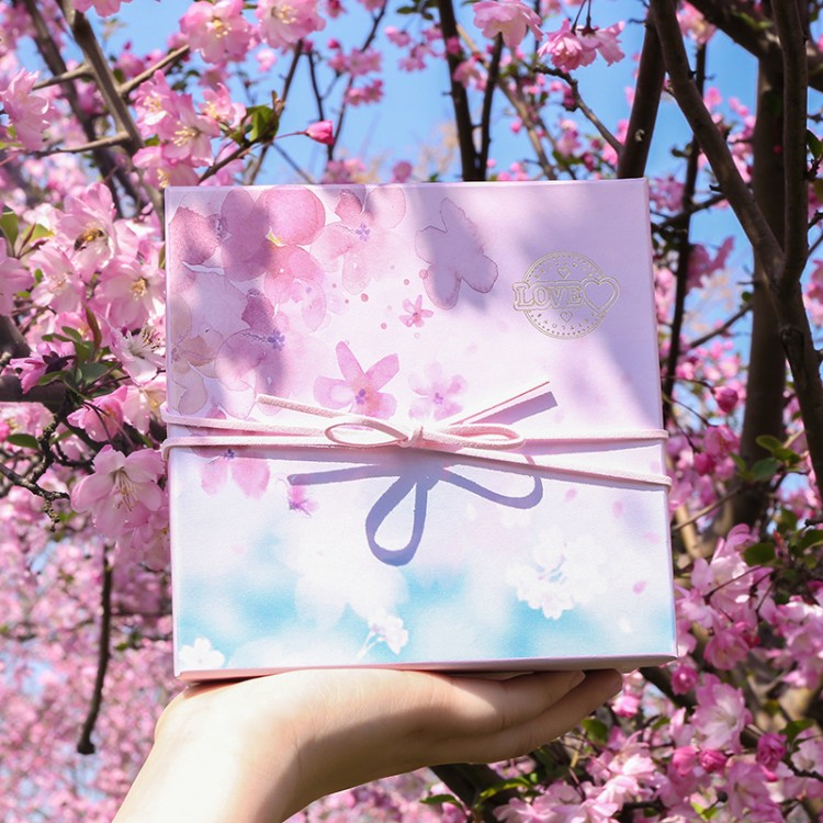 Carton d'emballage cadeau, de Rose, Boîte cadeau cosmétique à main, carton de cadeau