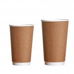 Tasses en papier jetables personnalisées pour thé au lait, boissons froides et chaudes, tasses à café à double couche à l'épreuve de la chaleur 14oz
