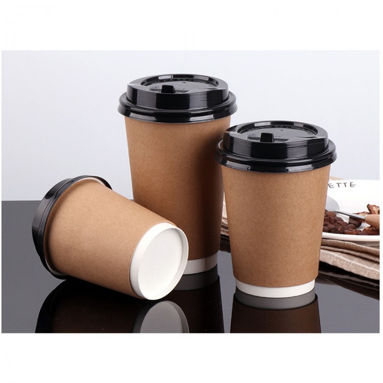 Tasses en papier jetables personnalisées pour thé au lait, boissons froides et chaudes, tasses à café à double couche à l'épreuve de la chaleur 14oz