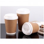 Tasses en papier jetables personnalisées pour thé au lait, boissons froides et chaudes, tasses à café à double couche à l'épreuve de la chaleur 14oz