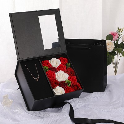 Carton d'emballage de surprise, fleur, coffret cadeau personnalisé, mariage, saint-valentin boîte cadeau immortel