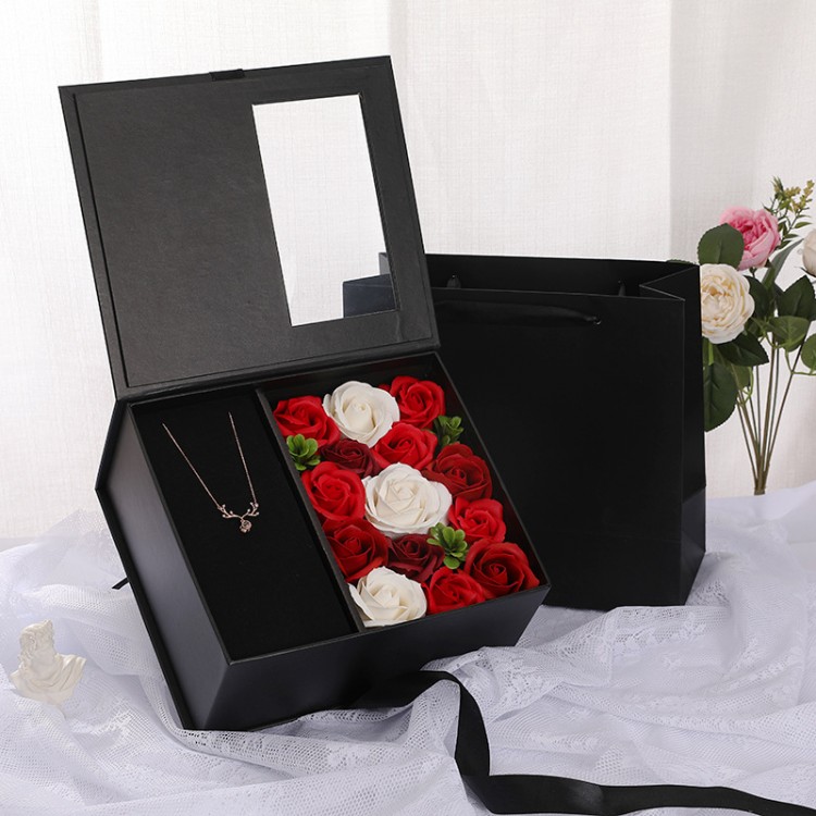 Carton d'emballage de surprise, fleur, coffret cadeau personnalisé, mariage, saint-valentin boîte cadeau immortel