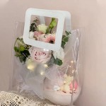 Sac transparent en PVC sac à main fleurs cosmétiques sac d'emballage filet rouge mariage bonbon avec cadeau en plastique sac cadeau