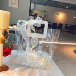Sac transparent en PVC sac à main fleurs cosmétiques sac d'emballage filet rouge mariage bonbon avec cadeau en plastique sac cadeau