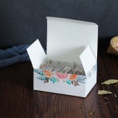 Boîte d'emballage de thé floral design gratuit boîte de tiroir de carte blanche personnalisée Boîte cadeau de thé Wubao personnalisée