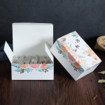 Boîte d'emballage de thé floral design gratuit boîte de tiroir de carte blanche personnalisée Boîte cadeau de thé Wubao personnalisée