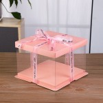 Fabricant vente en gros boîte à gâteau transparente 4 "6" 8 "10" 12 "14" boîte à gâteau personnalisable