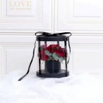 Korean New Round transparent Handheld Flower box flower Packaging Gift Box Creative double layer Flower bundle mini - holding bucket