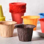 Gobelets haut de forme colorés, gobelets en papier gondolé, gobelets jetables en papier sulfurisé