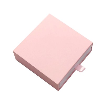 Boîte de bijoux rose sur mesure, boîte d'emballage boucles d'oreilles collier anneau