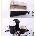 Gobelets jetables en papier à café, gobelets en papier ondulé épais anti-brûlure, gobelets pour boissons chaudes au thé au lait, gobelets à emporter, personnalisés avec couvercles