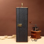 Boîte à vin rouge, boîte à vin unique, boîte à vin en cuir, boîte à vin rouge haut de gamme, boite à cadeaux de vin rouge