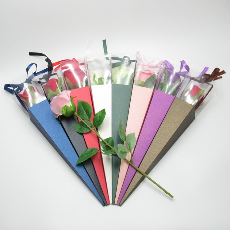Saint - Valentin Rose Packaging box Single bundle Gift Box Festival Single Flower Packaging Material transparent Triangle Box Saint - Valentin Rose Packaging box Single bundle Gift Box Festival Single Flower Packaging Material transparent Triangle Box