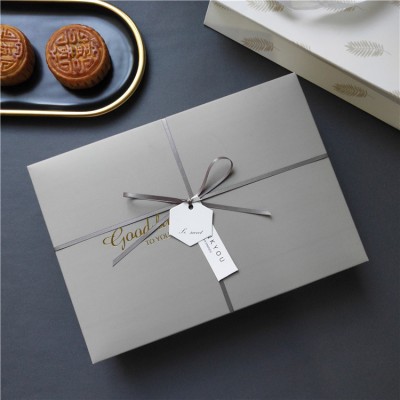 Boîte d'emballage de gâteaux de lune gris 6 grains, de dattes de lait et de riz glutineux, bateau flocon de neige croustillant, Boîte cadeau de nouilles 