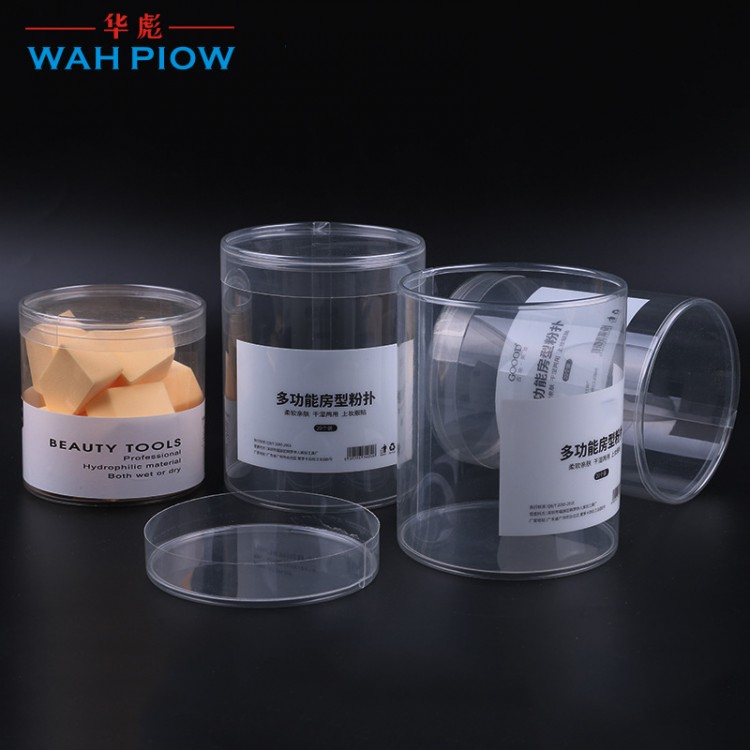 Boîte cylindrique en PVC, rouleau transparent à trois côtés