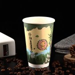 Fabrication personnalisé 16 oz tasse à thé, au lait, tasse à café, logo imprimé, isolation thermique, creux double tasse en papier 