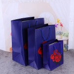 Sac en papier portable rétro fleur rose, sac d'emballage portable, sac cadeau