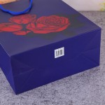 Sac en papier portable rétro fleur rose, sac d'emballage portable, sac cadeau