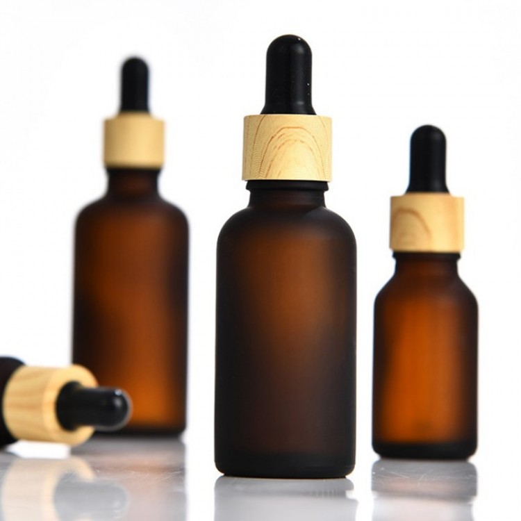 Nouveau flacon de goutte - à - goutte en verre recouvert de sable 5 ~ 100 ml d'essence cosmétique