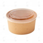 Bol en papier kraft personnalisé en gros boîte d'emballage à emporter jetable bol en papier à emporter emballage bol de bouillie boîte à lunch ronde bol à soupe