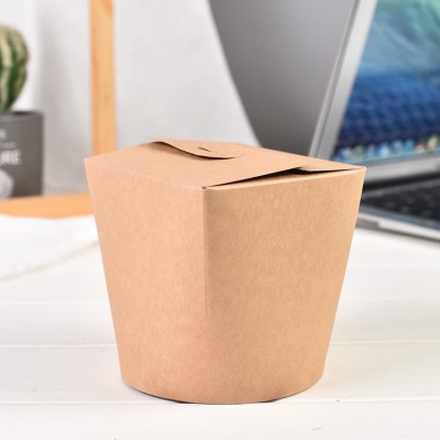 Bol en papier kraft à fond rond jetable bol à soupe de nouilles LOGO personnalisé en gros emballage à emporter épaissi plateau de nourriture occidental