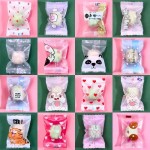 Filet rouge, lait, dattes, sac d'emballage, Expression faciale, biscuits à boutons qifu, 100 petits sacs de bonbons carrés ronds, emballage de gros