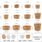 Bol en papier kraft personnalisé en gros emballage bol en papier bol à soupe rond seau à soupe jetable restauration rapide boîte à lunch bol en papier à emporter