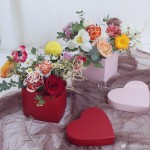 Boîte cadeau avec seau en forme de coeur, boîte de fleurs, boîte de roses