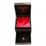 Fleurs éternelles 9 roses Boîte cadeau créativité tiroir à deux niveaux rouge à lèvres collier bague boîte à bijoux boîte à cadeaux de la Saint - Valentin