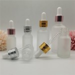 Spot transparent 30 ml compte-gouttes d'huile essentielle bouteille vide en verre cosmétique sous-embouteillage tête en plastique essence bouteille liquide d'origine