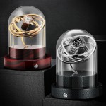 Nouveau boîtier en verre exquis oscillateur de compteur mécanique boîte à moteur à chaîne montante automatique oscillateur de compteur électrique boîte à montre disponible en stock
