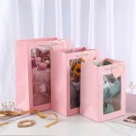 Fête des mères créativité INS Window Gift Bag birthday gift Flower Handbag Open Window Flower Bag Packing Paper Bag