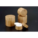 Flacon de crème acrylique en bambou rond comme flacon à vide 15 30 50g ml matériau d'emballage cosmétique de haute qualité