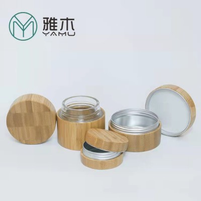 flacon de crème en bambou  30g à 100g de crème en bambou et en bois