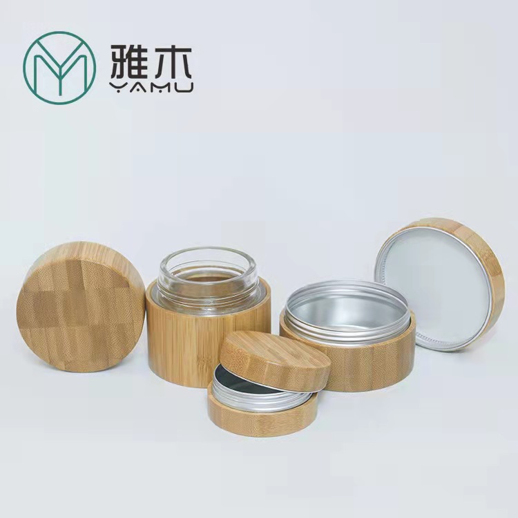 flacon de crème en bambou  30g à 100g de crème en bambou et en bois