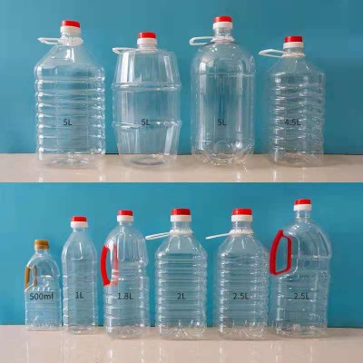 Fourniture de 500ml 1L 1,4l 2,5l 4,5l 5L 10l 20lpet bouteille en plastique transparent baril de salade