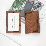 Boîte de cartes de visite multifonctionnelle en bois massif vente en gros Bureau créatif boîte de cartes de visite commerciale en bois